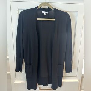 Nine West Black Open Front Cardigan Sweater